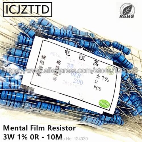 200pcs/bag 3W 1% 3W Mental Film Resistor 1% 220K 240K 270K 300K 330K 360K 390K 430K 470K 510K 560K 620K 680K 750K 820K 910K 1M