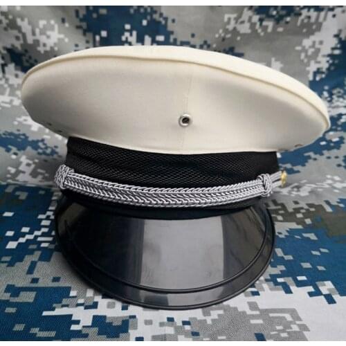 White Big Cap Fashion Hats 2020 Woman and Men Military Hat Military Army Police Uniforms Captain Hat Fashion Hats Pilot Cap