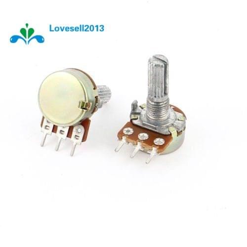 5Pcs WH148 B1K Linear Potentiometer 3Pin Shaft With Nuts And Washers Ohm Linear Taper Rotary Potentiometers b1k