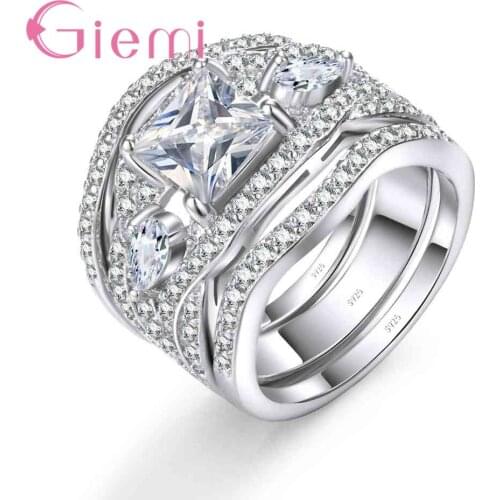 925 Sterling Silver Stackable Ring Set Eternity Bague Charms Best Friend Gift Endless Love Gifts For Women Femme Bijoux