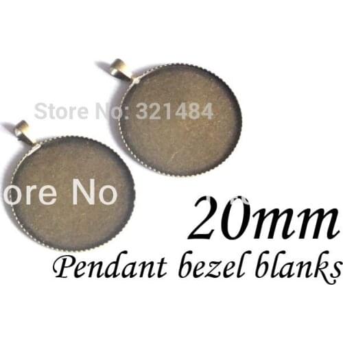 Free ship! 100pcs/lot Antique Bronze Tone Metal Pendant Base/Pendant Tray 20mm Bezel Blank Cameo Setting