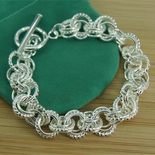 BABYLLNT 925 Sterling Silver Bracelets Bangles For Women Bracelet Round Circle Chain Bracelets Best Jewelry Gift