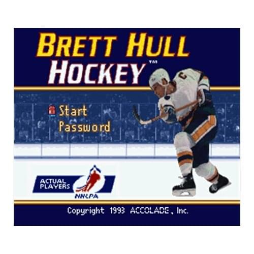Brett Hull Hockey NTSC Version 16 Bit 46 Pin Big Gray Game Card For USA Game Players