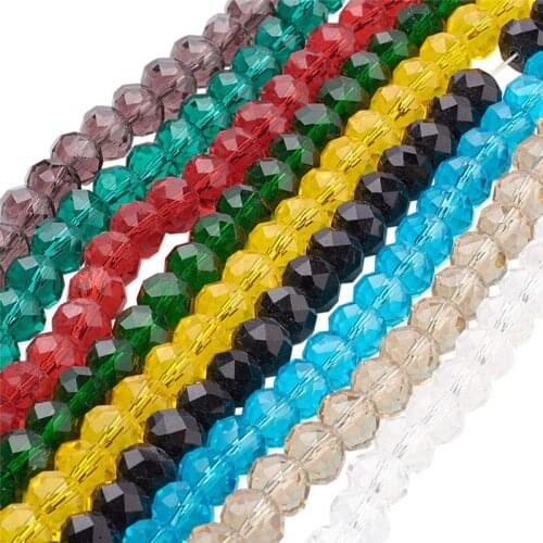 About 72pcs/strand 10mm Handmade Glass Beads Faceted Abacus Beads Loose Spacer Bead for Jewelry DIY Necklace Bracelet Making F60