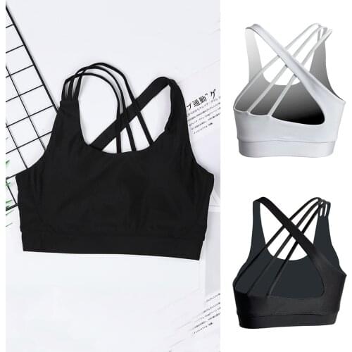 Push Up Bras Padded Tops Vest Women Sports Fitness Solid Bra Beautiful Back Cross Elasticity Breathable Yoga жилет женский