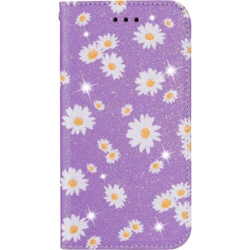 Bling Flower Cover Case For Samsung Galaxy M21 M31 A51 A50 A71 A30S A21S A21 A31 A41 M30S Glitter Leather Floral Flip Phone Case