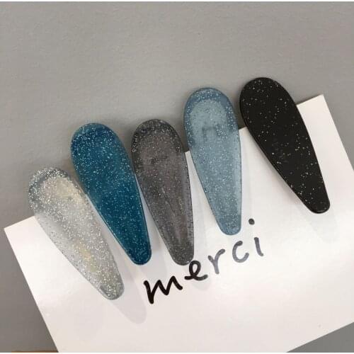 1PCS Korean Shiny water drop geometryc hairpin ins side folder duckbill clip Women girl bangs clip Headwear Accessories