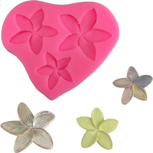 Hot Diy Plumeria Flower Silicone Mold Frangipani Fondant Molds For Chocolate Candy Pudding Gum Paste Cupcake Cake Topper