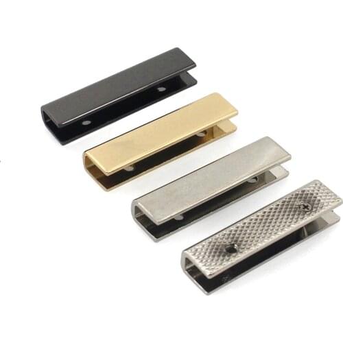 2pcs Metal Long Strip Buckle Bag Decoration Clip Buckle for DIY Leather Craft Bag Strap Belt Handle Shoulder Accessories