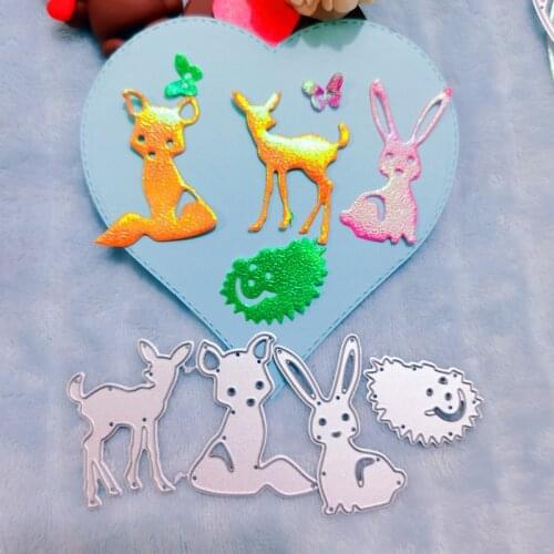 Deer rabbit fox Hedgehog Metal Cutting Dies for DIY Scrapbooking Album Paper Cards Decorative Crafts Embossing Die Cuts