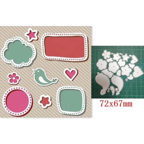 Bird Flower Heart Star Frame Metal Cutting Dies Stencils dies for DIY Scrapbooking dies Decorative Embossing Die Cut Card Making