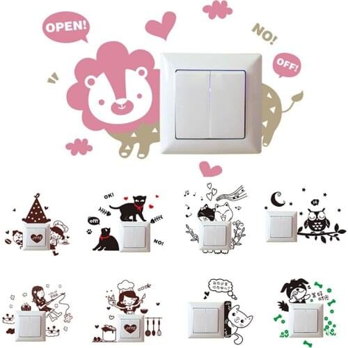 Cute Removable Wall Sticker Cartoons Bedroom Decoration Wall Stickers Switch Sticker Funny Stickers Home Decorative Hot Sale
