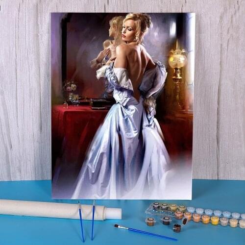 Portrait Woman Coloring By Numbers Painting Kit Oil Paints 40*50 Painting On Canvas Wall Paintings Crafts Adults Drawing