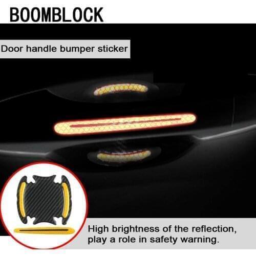 Car Door Handle Stickers 5D Reflective Carbon Fiber Warning Tape For BMW E46 E90 E60 E39 E36 F30 F10 E36 F20 E87 X5 E70 E30
