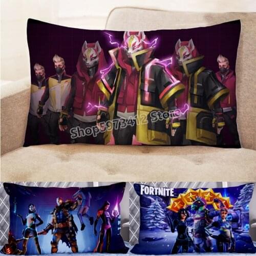 Fortnites Pillow Case Game Cartoon Print Pillowcase Battle Royale Fortnights Anime Pillow Cushion Cover Home Decor Short Plush