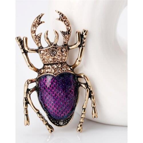 2021 New Beetle Brooch Fashion Personality European and American Style Retro Lady Wild Versatile Insect Brooch Creative Design