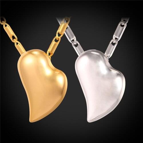 Gold/Silver Color Heart Pendant Necklace For Women Wholesale Romantic Lovely Gift Chain Pendant Jewelry P380