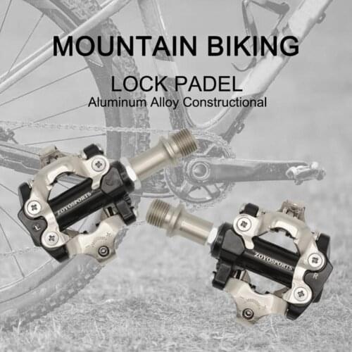 1 Set Aluminium Alloy Self-locking Pedals High-strength Rust-proof Adjustable Tension System Clipless Pedals for Mountain Bike