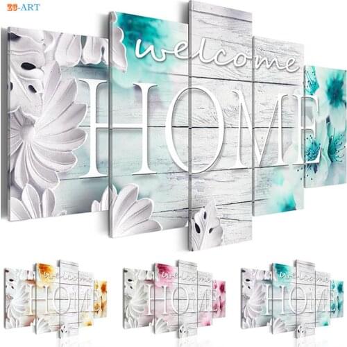 Quote Poster 5 Panel Canvas Art Wall Art Modern Canvas Painting Modular Wall Pictures for Living Room Home Decor