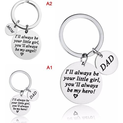 Father And Daughter Jewelry Gift Keychain I'll Always Be Your Little Girl, You Will Always Be My Hero! For Your Dad DAD Keychain