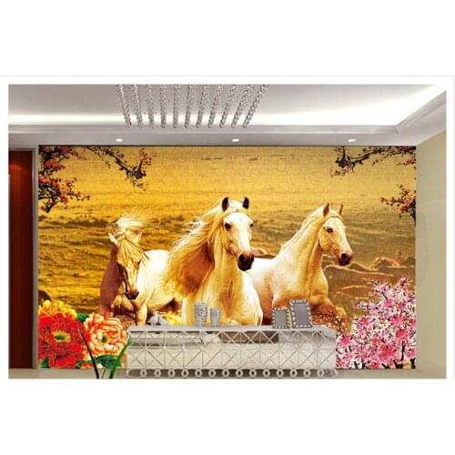 Custom photo wallpapers 3d murals wallpaper TV backdrop Horse to success living room animal horse TV background wall papers
