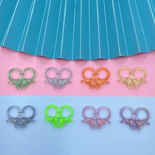 30Pcs/lot 18x25mm 13 Colors Transparent Plastic Lobster Clasps Hooks Key Chain Key Ring DIY Handmade Jewelry Making Accessories