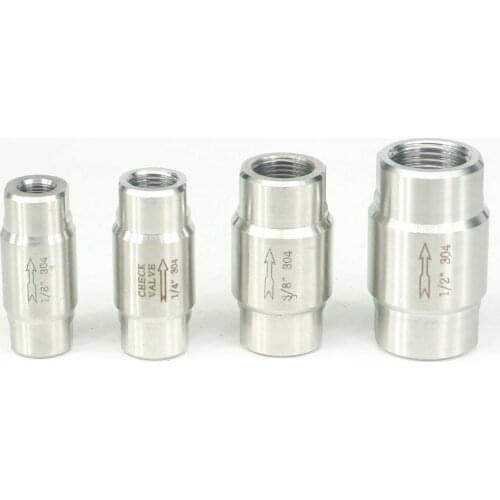 64 Bar 1/8" 1/4" 1/2" 3/4" 1" BSP Female 304 Stainless Steel High Pressure Inline Spring Valve Non-return One Way Valve Steam