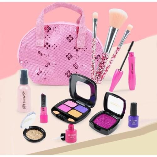 1 Set Pretend Play Makeup Set Role Play Game Kids Toys Brush Nail Polish with Handbag Gifts for Girls Age 3, 4, 5,6