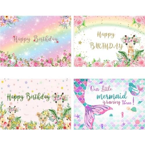 Happy Birthday Photography Background Party Backdrop Studio Photo Cloth Decor