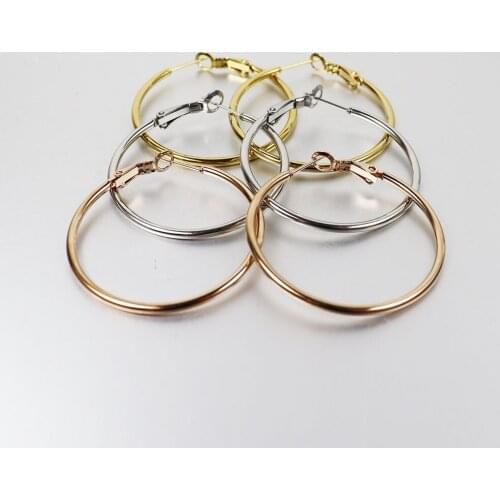 SaYao 1 Pair Stainless Steel Circle Hoop Earrings Huggie Jewelry Men Women Gift