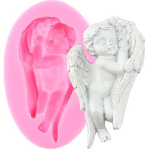 3D Angel Shape Soap Silicone Mold Baby Birthday Candy Chocolate Fondant Molds Cake Decorating Tools Candle Resin Clay Moulds