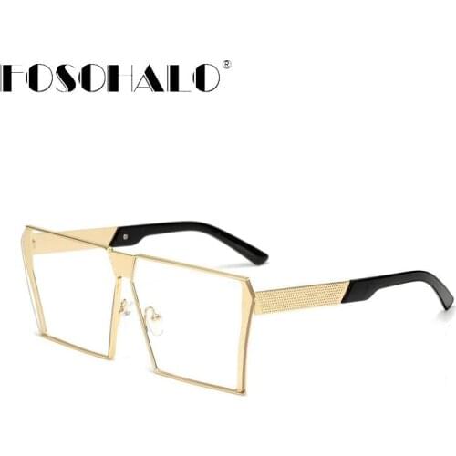 Vintage Square Sunglasses Women 2020 Oversized Steampunk Sunglasses Classic Eyeglasses Men Clear Lens Vintage Retro Punk Shades
