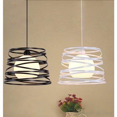 Modern Simple Wrought Iron Restaurant Pendant Lights Room Study Office Cafe Clothing Store Single Head Hotel Decoration Led Lamp