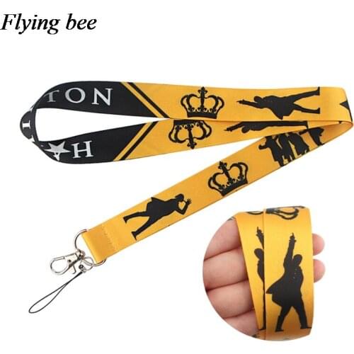Flyingbee Musician Lanyard Phone Rope Keychains Phone Lanyard for Keys ID Card Cartoon Lanyards For Men Women X0808