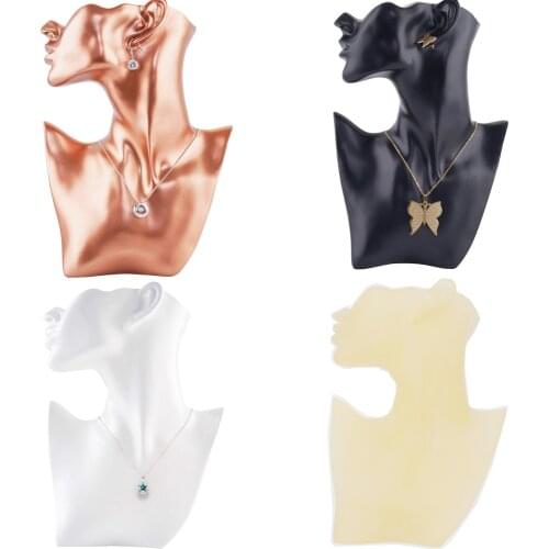 SZanbana Black Boutique Necklace Jewelry Display Bust - Resin Material Necklace Pendant Earring Chain Display Mannequin Stand