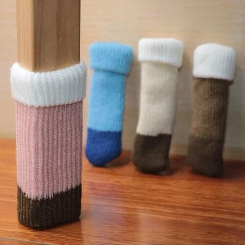 Colorful Chair Leg Covers Home Office Decor Table Foot Pads Furniture Floor Protectors Soft Cloth Stool Leg Cover Wear-Resistan