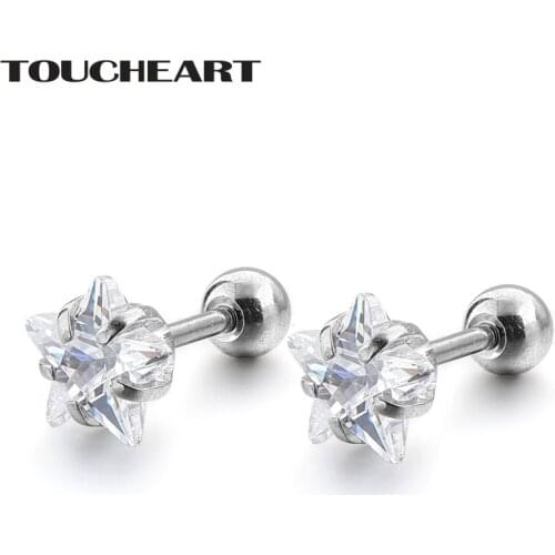 TOUCHEART Bohemian Silver Star Earrings For Women Cubic Zirconia Jewelry Stud Earrings Handmade Crystal Star Earrings SER190067