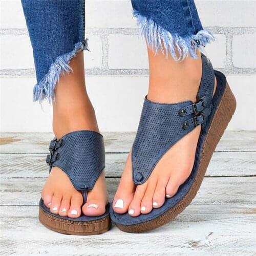 Women Sandals Clip Toe Vintage Flat Retro Shoes Woman Casual Female Beach Sandals Fashion Ladies 2020 Summer Sandal