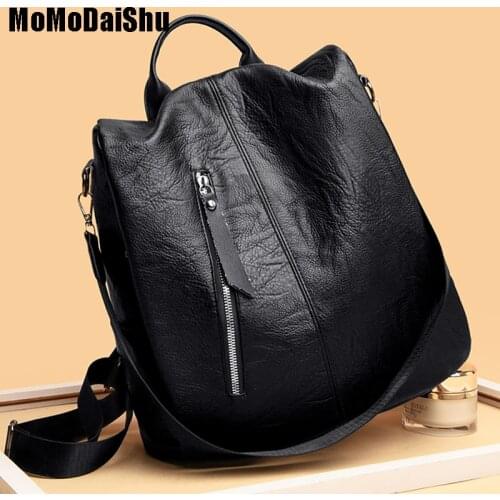 2021 Women Waterproof anti-theft Leather Backpacks Bags For Girls Female Shoulder Bag Multifunction Traveling Backpack Mochilas