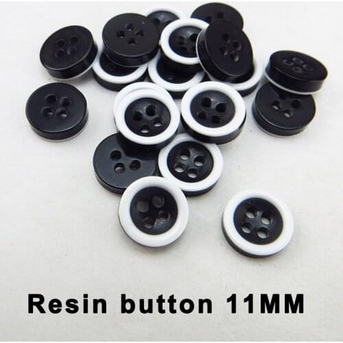 100PCS Black button colors Dyed resin white ring buttons coat boots sewing kid clothes accessory R-341