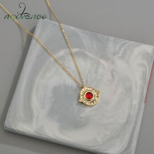 2021 Nextvance Round Red Diamond Necklace Double Round Beads With Ring Necklace Love Rose Gold Multi-style Fashion Necklace