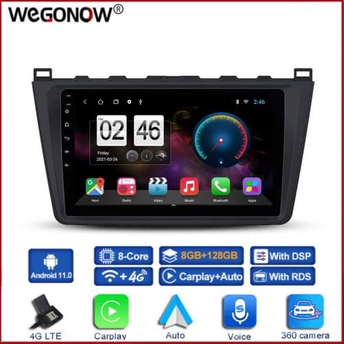 360 Panoramic Camera Canbus Carplay 6G+128G Android 10.0 Car DVD Player GPS WIFI Bluetooth RDS Radio For Mazda 6 2 GH 2007- 2012