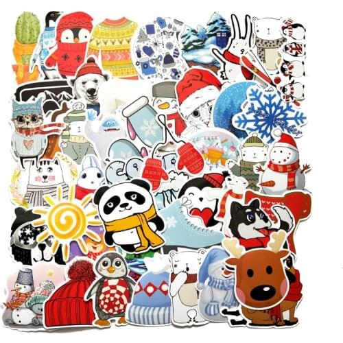 50Pcs Cartoon VSCO Girls Winter Scarf Snow Stickers For Children Toy Fresh Sticker For Suitcase Laptop Bicycle Phone Luggage