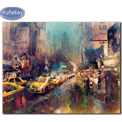 5D DIY Diamond square new york city street Embroidery Diamond Painting Cross Stitch Full Square round Mosaic Rhinestone of paint