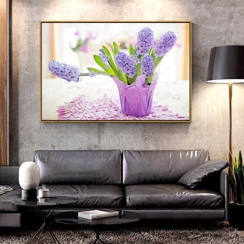 Artcozy Oil Canvas Painting easter_holiday_potted_hyacinths For Home Decoration Wall Art