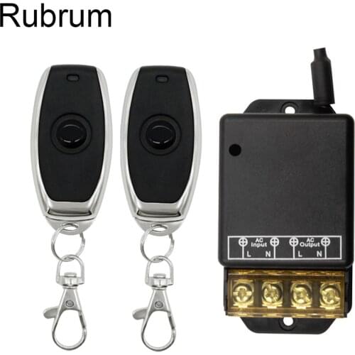 Rubrum 433MHz Wireless Remote Control Switch 220V Light and RF Relay 1 Button Receiver Water Pump 30A Power Remote Controller