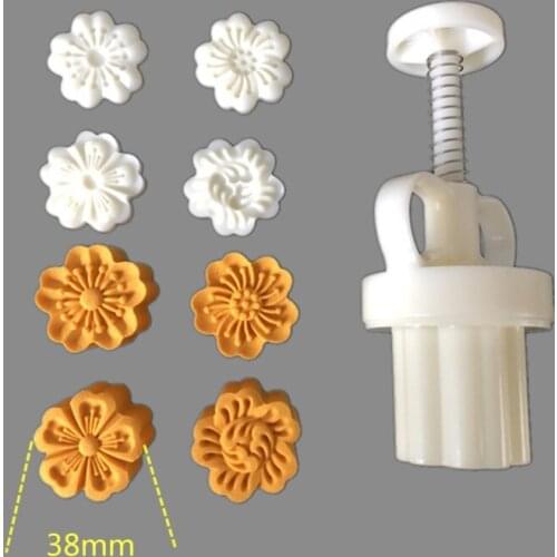 Mooncake Mould 25g Cherry Blossoms Stamp Cake Cookie Mould Cutter Hand Pressure Food Grade Baking Accessories