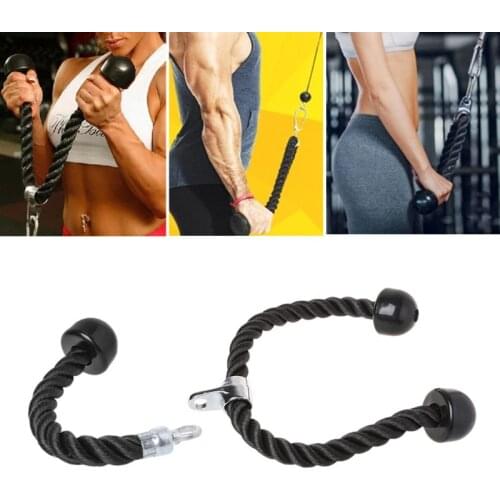 Gym Fitness Equipment Tricep Rope with knurled handles Biceps Back Shoulders lateral Strength Training Bodybuilding Exercise