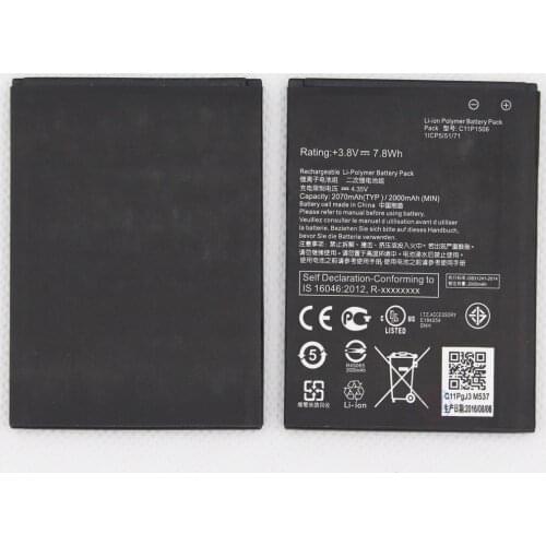 ISUNOO 10pcs/lot 3.8V 2070mAh C11P1506 Battery For Asus Live G500TG ZC500TG Z00VD for ZenFone Go phone Battery