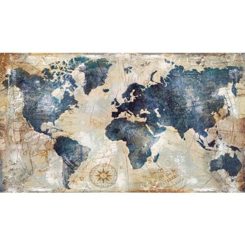 80x140cm Vintage Watercolor World Map Painting Canvas Painting Posters and Prints Wall Art Picture for Living Room Cuadros Decor